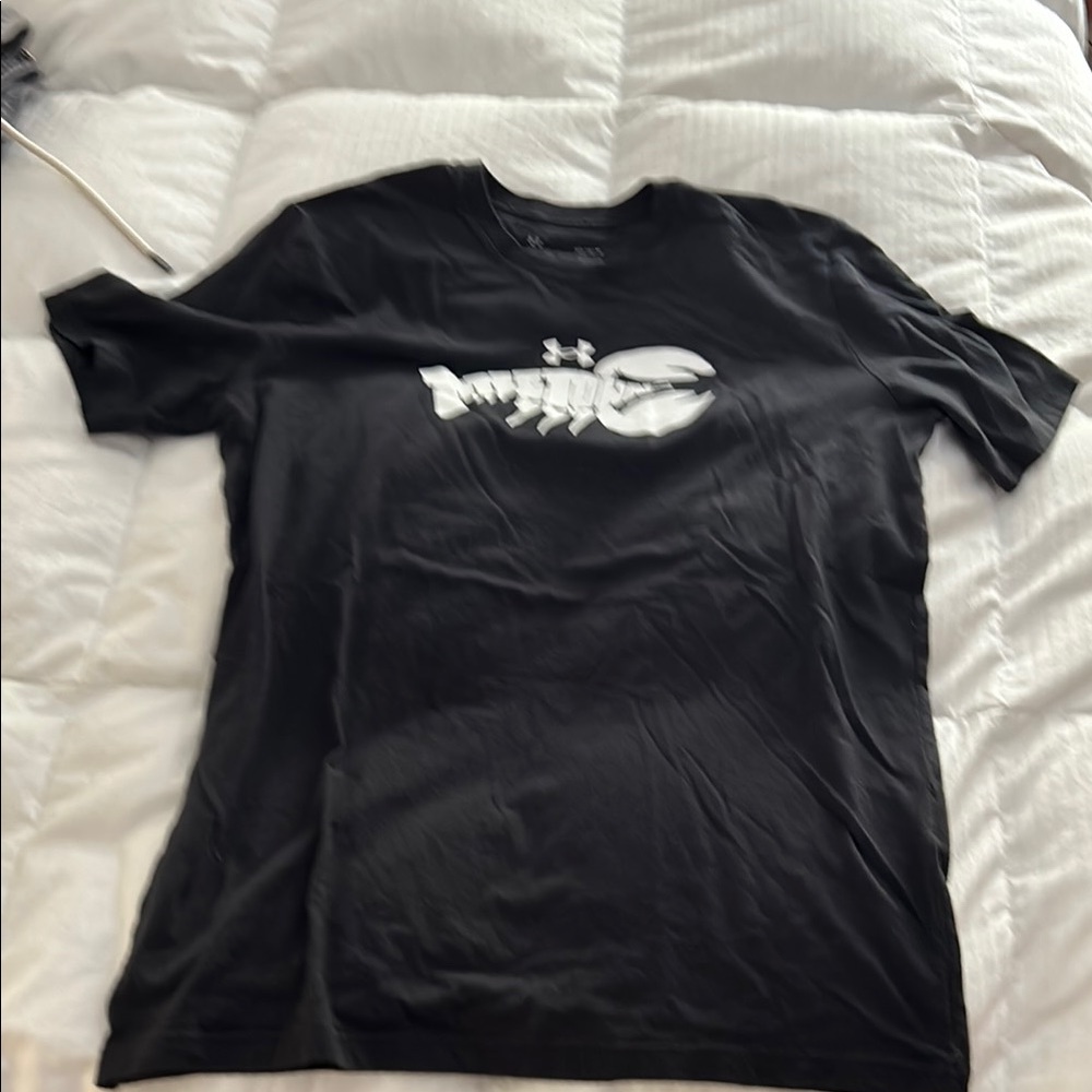 Under Armour Black Short Sleeve Tee with Fish Skeleton Graphic